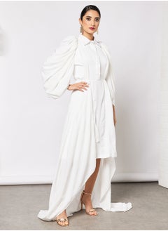 اشتري Puff Sleeve High-Low Dress في الامارات