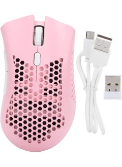 Buy Wireless Gaming Mouse Rechargeable Hollow Portable Office Mouse Computer Accessories Unique Hollow Honeycomb Design Wireless Low Noise Ergonomic Mouse in Saudi Arabia