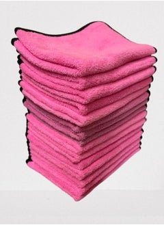 Buy 15 Pieces Soft Edgeless 2-Sided Microfiber Towel For Car in UAE