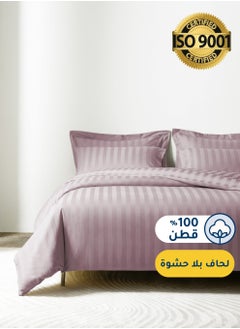 Buy Cotton Hotel Duvet Cover Sets, Fits 200 cm x 200 cm Size Bed,  6 Pcs King Size, Hotel Stripe Pattern in Saudi Arabia