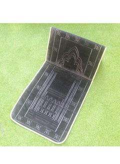 اشتري Foldable Meditation Prayer Rug with Backrest Black 110x55cm في الامارات