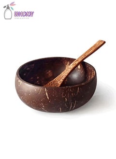 Buy Natural Coconut Shell Bowl And Spoon Set in Saudi Arabia