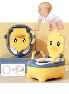 Buy Potty Training Seat Duck Design Baby Toilet Potty Chair With Cushion Backrest Lightweight Baby Toilet Bowl PVC Soft Seat Yellow in Saudi Arabia