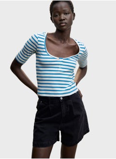 Buy Striped Crop T-Shirt in UAE