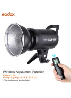 اشتري Godox SL-60W 5600K 60W عالية الطاقة LED الفيديو الضوئي مع حامل بوينز للصور استوديو التصوير الفوتوغرافي تسجيل الفيديو النسخة البيضاء في السعودية