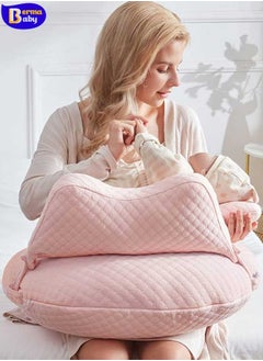 Buy Nursing Pillow, Breastfeeding Pillow for Breastfeeding and Bottle Feeding to Reduce Strain on arms and Back, Better Support Baby,Waist Adjustable,Knitted Cotton Cover,Removable, Pink in Saudi Arabia