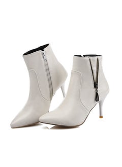 Buy Pointy Ankle Boots For Ladies White in Saudi Arabia