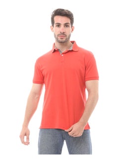 Buy Solid Summer Comfy Polo Shirt-Watermelon in Egypt