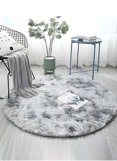 Buy Modern Fluffy Circular Rug for Bedroom and Nursery - Soft Round Area Mat, Fuzzy Plush Carpet, 1M*1M in Saudi Arabia