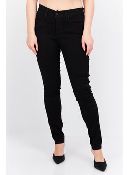 Buy Women Skinny Fit Solid Stretchable Jeans, Black in Saudi Arabia