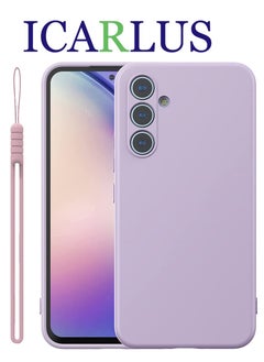 Buy For Samsung Galaxy A25 5G Case Slim Liquid Silicone Protective Cover Purple in Saudi Arabia