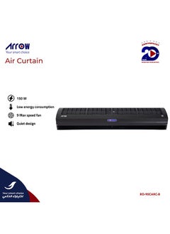 Buy Air Curtain 90cm with Remote Control, 150W | Low Energy Consumption  | 13 Fan Speed  | Quit Design | Strong Air Flow | Black Color | Model Name: RO-90CARC-B in Saudi Arabia