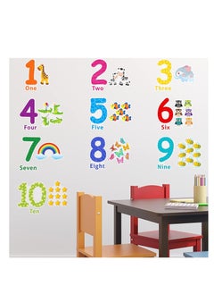 Buy Number wall decals children number stickers alphabet ABC wall decals peel and stick animal number wall stickers educational classroom stickers for kids nursery bedroom living room playroom decorations in UAE