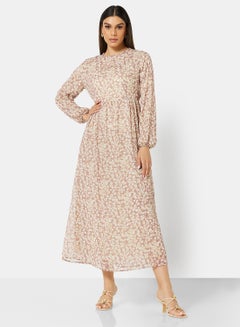 Buy Floral Print Midi Dress in Saudi Arabia