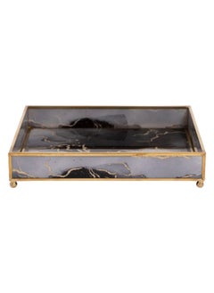 اشتري Ira Tray, Grey & Gold - 30x30 cm في الامارات