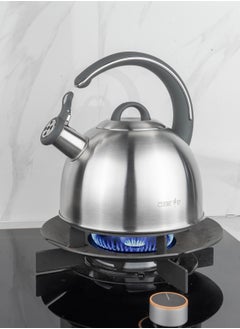 اشتري Cuisine Art KAHL Stainless Steel Whistling Tea Kettle 3.0L, Silver, Capsule Bottom, Grey Nylon Soft Touch Handle, Satin Finish, Multi-Layer Base, Suitable for use on all stove tops في الامارات