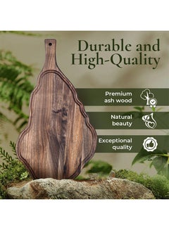 Buy Exquisite Walnut Wood Serving Board - Strong Durable and Stylish - Perfect for Cutting Serving and Gifting - Chopping Board Cheese Board in UAE