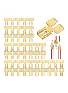 Buy Piggyback Spade Connectors, Quick Disconnect Electrical, 2 Way Wire Terminals Adapter Non Insulated Male Single Female Tab Slip Brass Automotive Double Spade Connector 1/4" Tab (30) in UAE