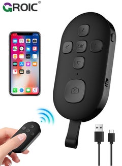 Buy Remote Control for TIK Tok, Bluetooth Remote Control with iPad Kindle Client Page Turner, Create Photos and Video Recording Remote, Type-C Rechargeable Bluetooth Remote for iPhone, iPad and Android in Saudi Arabia