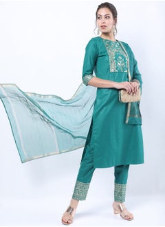 اشتري Foil Print Straight Kurta and Straight Leg Pant with Dupatta Set في السعودية