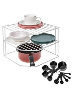 Buy 3-Tier Kitchen Organizers And Storage Shelves - Kitchen Cabinet Organizer - Kitchen Organizer Shelf - Corner Shelf Kitchen - Countertop Organizer - Plates & Dishes Organizer - Kitchen Rack in UAE