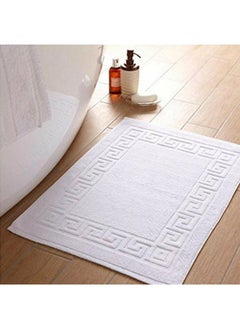 Buy Magnolia (White) Luxury Bath Mat (50x80 Cm-Set of 1) Premium Cotton, Highly Absorbent and Quick dry, Classic Hotel and Spa Quality Bath Linen-1000 Gsm in UAE