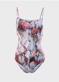 Buy Printed Square Neck Swimsuit in Saudi Arabia