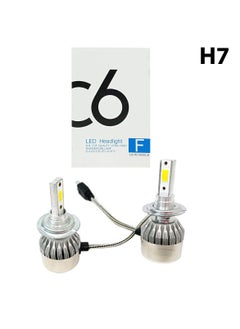 Buy 2 Piece C6 H7 Car LED Headlight Bulb All In One Plug and Play Head Light LED Conversion Kit in Saudi Arabia