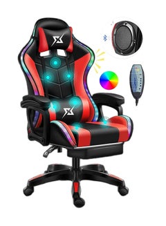 اشتري Gaming Chair LED Light Racing Chair,Ergonomic Office Massage Chair,Lumbar Support and Adjustable Back Bench,Bluetooth Speaker… في الامارات