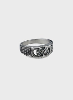 Buy Owl Motif Stainless Steel Ring in Saudi Arabia