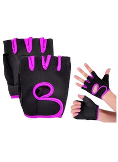 Buy Half Finger Gloves For GYM Exercise, Weightlifting And Cycling Size XXL, Black/Pink in Egypt