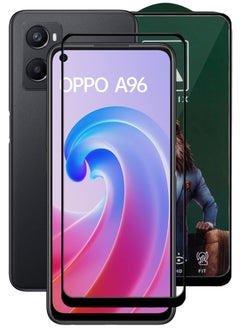 Buy Antistatic ESD Dustproof Premium Quality High Definition Tempered Glass Screen Protector Designed For Oppo A96 in UAE