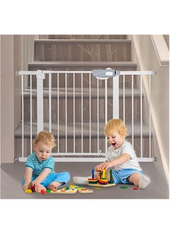 Buy Auto-Close Safety Baby Gate, Extra Wide Child Gate with 10 cm Extension Kit, Maximum Suitable for 94 cm, Baby Gates for Stairs and Doorways, Easy Install in Saudi Arabia