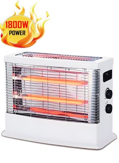 Buy Electric heater and heater 3 candles quartz1800 watts CY-36261 white in Saudi Arabia