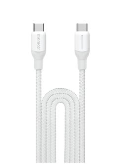 Buy Momax Flow 100W USB-C to USB-C 2m Braided Cable, Fast Charging, and Data Transfer, White in Saudi Arabia