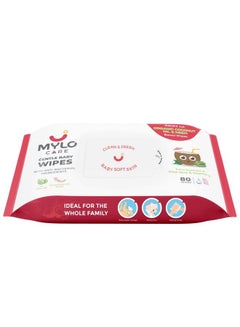 Buy Gentle Baby Wipes Nonlid (Pack Of 1) ; 80 Wipes Per Pack ; Organic Coconut Oil Neem Aloe Vera Vitamin E ; 98% Pure Water in Saudi Arabia