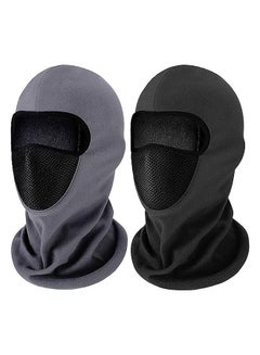 Buy 2 Pcs Balaclava Masks, Thicken Fleece Mask Winter Thermal Windproof Mask for Outdoor Skiing Cycling Snowboarding Full Cover Mask for Unisex - Black And Gray in UAE