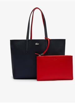 Buy LACOSTE Women's Anna Double sided Two tone Large Capacity Handbag, Fashionable and Versatile, Black/Red in UAE