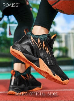 Buy Men's Breathable Mid-top Running & Basketball Shoes Fashion High Top Outdoor Non Slip Breathable Cushioning Sneakers Sports for Running Tennis Fitness in Saudi Arabia