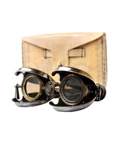 Buy Vintage Antique Spy Glass 1857 R & J Beck Brass Binocular with Leather Case in UAE