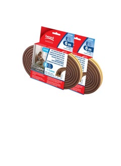 Buy Sealing Tape Self Adhesive 'E' Profile Brown 2 x 3Mtrs EBR6 Beorol in UAE