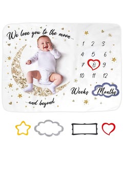 Buy Baby Milestone Blanket Soft Thick Age Mat Monthly Blanket for Baby Pictures Personalised Baby Shower Present for New Mums in UAE