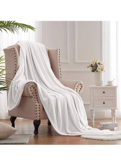 Buy PIONEER SILKY SOFT 200 X 220 CM WHITE FLANNEL FLEECE BLANKET in UAE