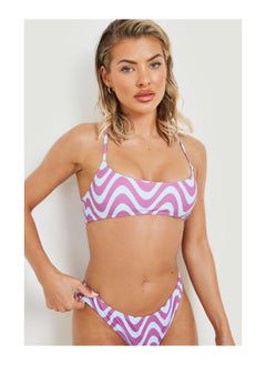 اشتري Wavy Print Scooped Bikini Top في السعودية