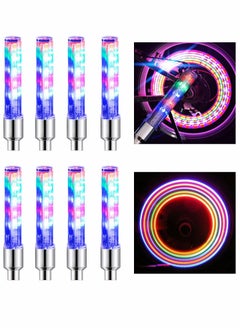 اشتري Bike Wheel Lights, Bike Tire Valve Lights, Waterproof Bicycle Wheels Lights, Safety with Batteries, for Motorcycle Bicycle to Ride at Night, 8 Pieces في الامارات