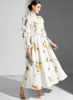 Buy Floral Ruffle Detail Dress in UAE