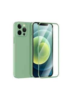 Buy 360 case for iPhone 13 Pro Max  (protective case + transparent screen) Mint Green in Egypt