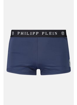 Buy Men Brand Logo Swimming Trunks, Navy Blue in UAE