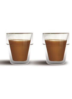 اشتري Clear Expresso Coffee Cups, Insulated Coffee Mug, Heat-Resistant Double Wall Glass Cups, Tea Whiskey Mugs, Coffee Mug, 180ml - 2Pcs Set في الامارات
