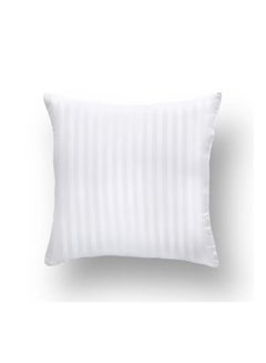 Buy Striped hotel pillow with square pattern, white cotton, 45x45 cm in Saudi Arabia